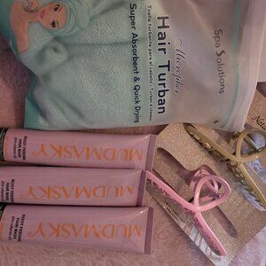 Roof Feeding hair mask x3 + hair clips + hair turban